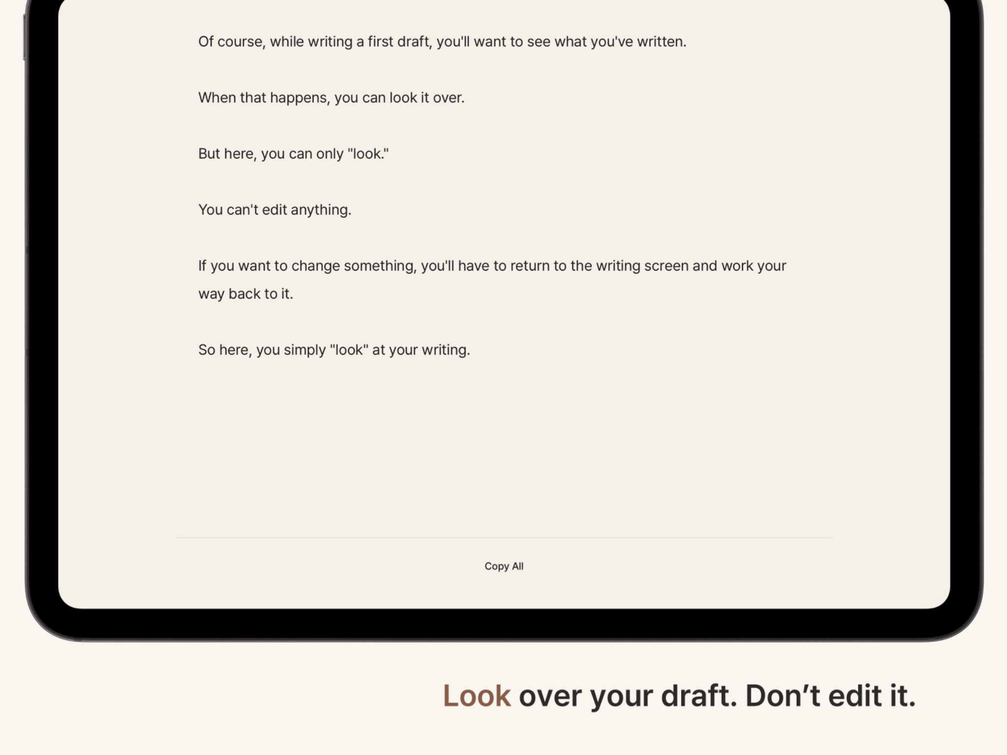 draftwriter Run+ iPad 훑어보기 화면